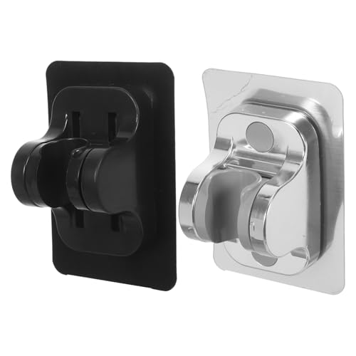 Holibanna 2 Stück Stark Haftende Duschkopfhalterung Verstellbarer Selbstklebender Wandhalter für Handbrause Bohrfreie Montage Platzsparend und Vielseitig für Badezimmer und Hotelgebrauch von Holibanna