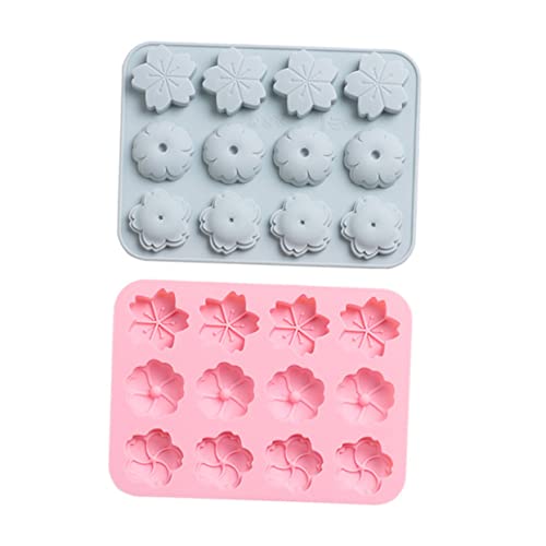 Holibanna 2 Stück Teiliges Silikon Blütenform Umweltfreundlich Flexibel Antihaftbeschichtet Multifunktionale Backform für Kuchen Fondant Kekse Einfach zu Reinigen Zufällige Zufällige Farbe von Holibanna