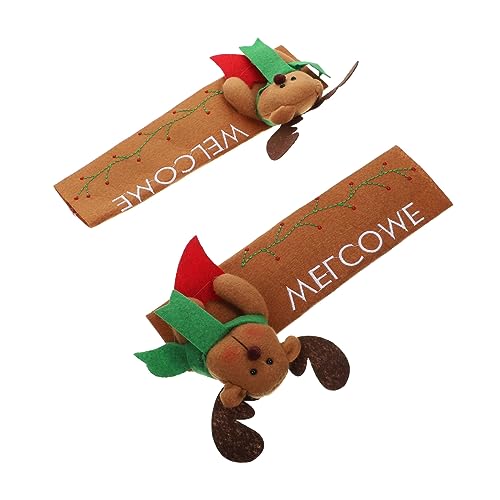 Holibanna 2 Stück Weihnachtliche Kühlschrankgriffabdeckungen Rutschfest für Kühlschrank Mikrowelle Ofen und Geschirrspüler Dekorative Küchenelemente mit Klassischem Weihnachtsdesign von Holibanna