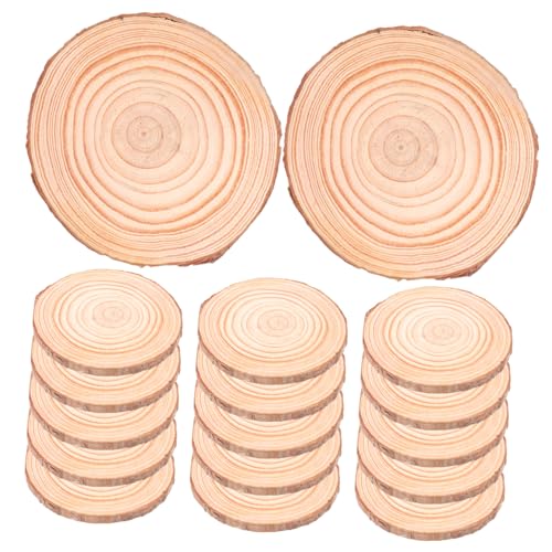 Holibanna 20 Stück Teiliges Runde Naturholzscheiben mit Rinde Unbehandelte Holzscheiben zum Bemalen und Gravieren Nachhaltige Holzkreise für DIY Hochzeitsdeko Weihnachts Wohnaccessoires von Holibanna