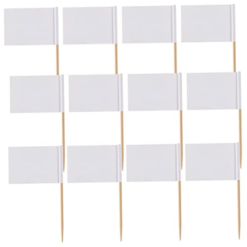 Holibanna 200stücke Holz Zahnstocher Flaggen Papier Kucheneinsätze Dekoration Unbedruckt Dessert Topper Cocktails Muffins Geburtstagskuchen Partydeko von Holibanna