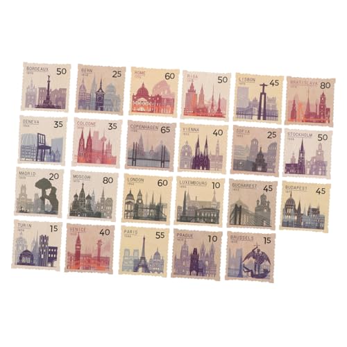 Holibanna 230stücke DIY Handwerk Stempel Aufkleber Klebeaufkleber Für Album Sammelalbum Papieraufkleber Mit Retro-mustern von Holibanna