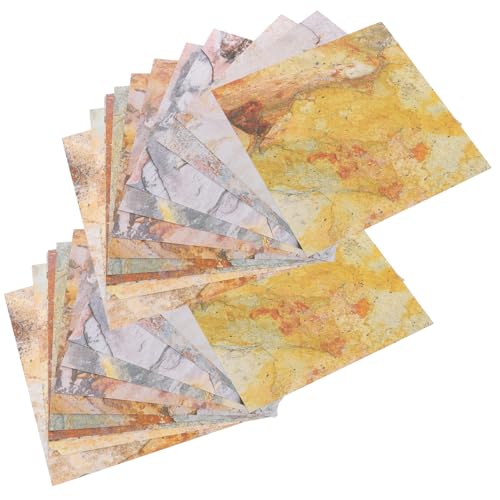 Holibanna 24 Blatt Teiliges DIY Scrapbook Papier Einseitig Bedrucktes Naturstein Muster Bastelpapier für Handgemachte Grußkarten Origami Geschenkverpackung und Handschriftliche Dekoration von Holibanna