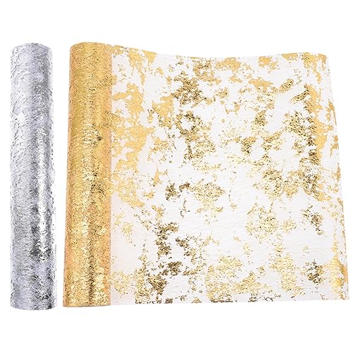 Holibanna 2Stücke Goldener Tischläufer aus Polyester für Hochzeit Tischdekoration Tüll Tischläufer für Besondere Anlässe Wohndekor für Feiern von Holibanna