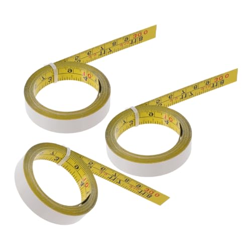 Holibanna 3 Rollen Selbstklebendes Maßband Selbstklebendes Markierungslineal Messlineal Für Die Holzbearbeitung Maßbandaufkleber Zum Abziehen Und Aufkleben Maßband Klebelineal Gelb von Holibanna