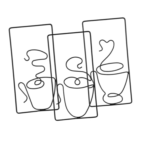 Holibanna 3 Stück Teiliges Iron Wall Hanging Schwarze Metallwandkunst für Küche Wohnzimmer Cafés und Teestuben Rustikale Minimalistische Wanddeko mit Edlem Handwerksdesign von Holibanna