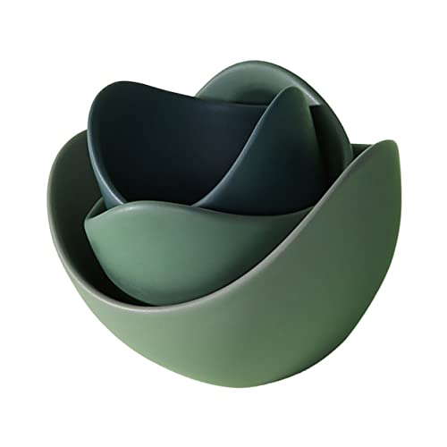 Holibanna 3 Stück Teiliges Lotus Keramik Dessertschalen Set Zartem Stapelbare Obst und Snacks Teller für Zuhause Food Bowl mit Feiner Verarbeitung und Kreativem Design von Holibanna