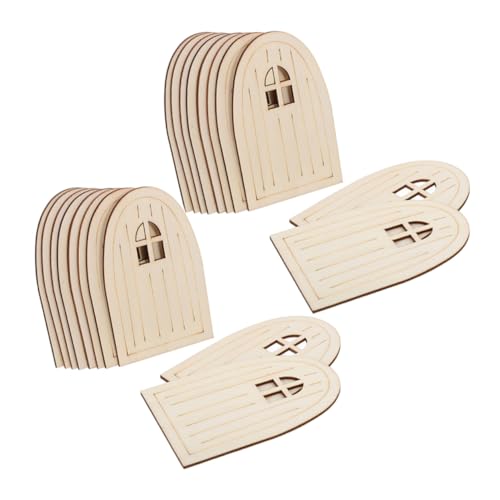 Holibanna 30 Stück Teiliges Unbemalte Mini Holz Feentüren DIY Bastelset für Gartenhaus Puppenhaus Dekoration Beige Glatte Oberfläche Vielseitig für Erwachsene Kreative Fantasievolle von Holibanna