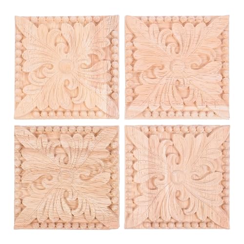 Holibanna 4 STÜCKE Holz Geschnitzte Möbelapplikationen Europäische Stilverzierung für Schränke Spiegel und Möbel Unbemalt für Kreative Wohnraumgestaltungen Holibanna 4 STÜCKE Holz Geschnitzte Möbelapplikationen Europäische Stilverzierung für Schränke Spiegel und Möbel Unbemalt für Kreative Wohnraumgestaltungen von Holibanna