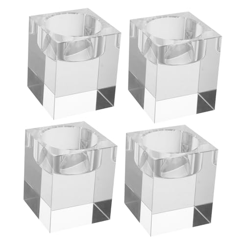 Holibanna 4 Stück Klar Kristall Teelichthalter Quadratisch Tisch Dekoration Hochzeit Party Zuhause Window Accessoire Holibanna 4 Stück Klar Kristall Teelichthalter Quadratisch Tisch Dekoration Hochzeit Party Zuhause Window Accessoire von Holibanna