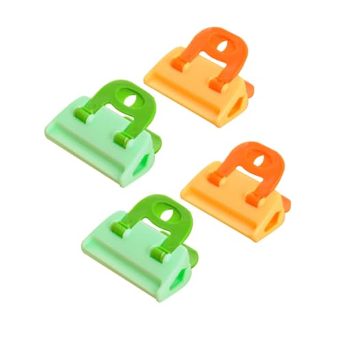 Holibanna 4 Stück Kunststoff Tütenclips Wiederverwendbare Verschlussklemmen für Snacks Lebensmittel und Trockenwaren Praktische Clips für Frische Lebensmittel und Einfache Zufällige Farbe von Holibanna