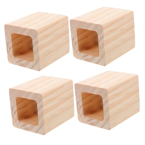 Holibanna 4 Stück Massive Holz Möbelerhöhung Hohe Möbelbeine Erhöhung aus Vollholz für Sofa Tisch Bett Stuhl rutschfeste Stabile Möbelfüße zur Praktischen Höhenerweiterung und Zusätzlichem von Holibanna