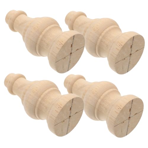 Holibanna 4stücke Holz Möbelbeine Gedrechselt Unbehandelt Für Schränke Stühle Sofas Tischbeine Ersatz Rustikal Holzfüße Schrankbeine von Holibanna