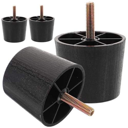 Holibanna 4 Stück Möbelfüße Vinyl Nivellierer Fuß Universal- Richtmaschinen gleiten Einstellbare Möbelstufe Beinausgleicher Tischfüße Verstellbare Möbelbeine Plastik Black von Holibanna