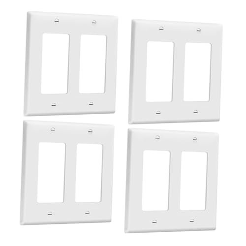 Holibanna 4 Stück Teiliges Weiße Amerikanische Wandplatten aus Unzerbrechlichem Thermoplast für Lichtschalter Steckdosenabdeckung Sichere Elektrische Schutzplatte Einfache Montage von Holibanna