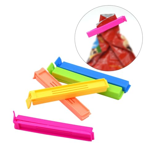 Holibanna 48Stücke Lebensmittelversiegelungsclips Bunte Kunststoff Versiegelungsklammern für Snackbeutel zum Frischhalten von Lebensmitteln Sicher für Gefrierschrank von Holibanna