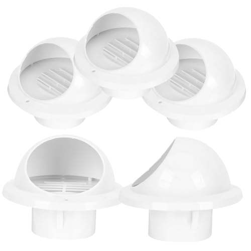 Holibanna 5 Stück Winddichte PVC Lüftungsabdeckung für Abluft Kamin Rauchabzug Flache Trockner abluft Wetterfeste Entlüftungsabdeckung für Bad Küche Waschraum Einfache Montage von Holibanna