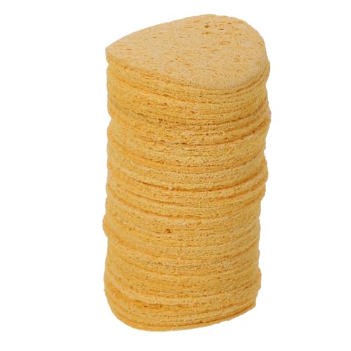 Holibanna 50 Stück Runde Hochtemperatur lötkolben reinigungsschwämme Saugstarke Lötspitzen reiniger pads für Schnelles Entfernen von Oxid und Lötzinnreste Geeignet für Temperaturgeregelte von Holibanna