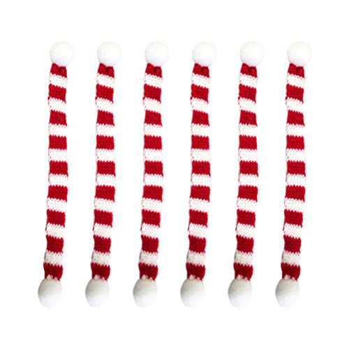 Holibanna 6 stücke Weihnachten Mini schal Weihnachten weinflasche strickschal Dekoration Puppe Handwerk schal Weihnachtsbaum Ornamente (2x30 cm) von Holibanna
