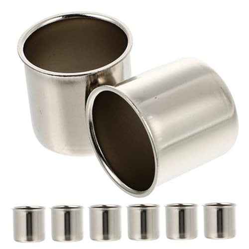Holibanna 8 Stück Teiliges Metall Kerzeneinsätze Kerzenhalter Becher Mini Kerzenzubehör Nickel Farben Votive Kerzenhalter für DIY Kerzenherstellung und Tischdekoration von Holibanna