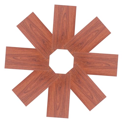 Holibanna 8 Stück Teiliges Selbstklebendes Fußboden Dekorationsset PVC Fußbodenaufkleber mit Holzmaserung Selbstklebende Fußbodenfliesen für Wohnräume Bad von Holibanna