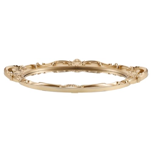 Holibanna Barock Wandspiegel Oval Vintage Goldrahmen mit Reliefs Wandmontage Französischer Hofstil Eleganter Dekorativer Schminkspiegel für Ästhetische Raumgestaltung von Holibanna