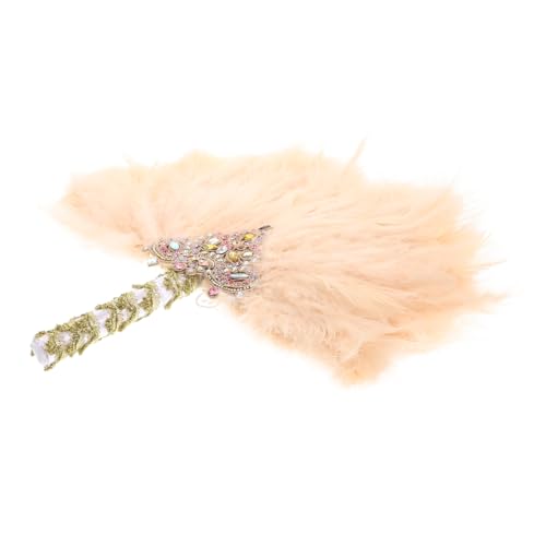 Holibanna Braut Handventilator mit Strass und Feder Handgemachter Dekorationsfächer für Hochzeiten Brautjungfern und Tanzaufführungen Klassisches Design für Unvergessliche von Holibanna