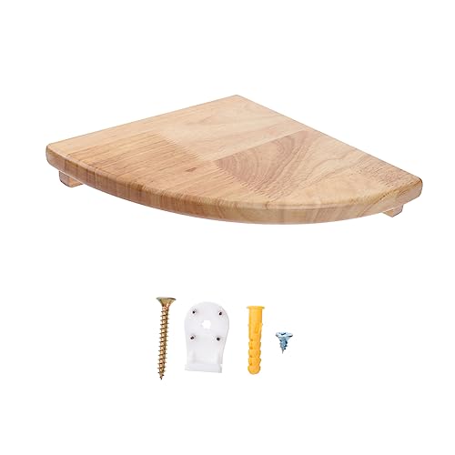 Holibanna Eckregal 9-Zoll Wandregal Aus Eiche Fächerförmiges Wand Eckregal Für Wohnzimmer Schlafzimmer Badezimmer Wandmontage 23cm Dekorativ Und Platzsparend von Holibanna