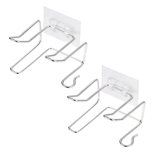 Holibanna Einstellbare Fönhalterung Wandmontage Bohrfrei Stabil Platzsparend für Badezimmer Schlafzimmer Friseursalons Teiliges Silber von Holibanna