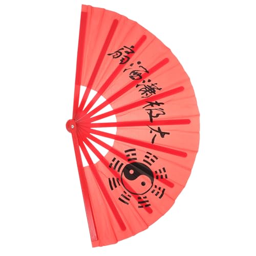 Holibanna Faltbarer Handfächer für Kung Fu Dekorativer Tanzfächer Robustem Kunststoff für Bühnenperformances und Sommerreisen mit Tai Chi Muster und Beim Öffnen von Holibanna