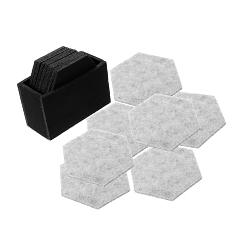 Holibanna Filz Tischsets 2 Stück Hexagon Untersetzer Wärmedämmend rutschfeste Unterseite Dekorative Tischunterlage für Zuhause und Büro von Holibanna