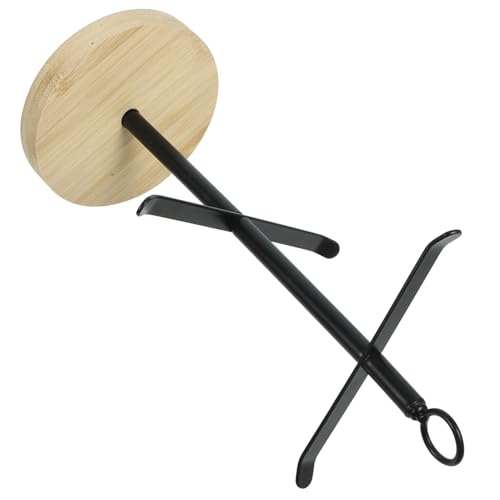 Holibanna Freistehender Becherdeckelhalter aus Holz und Eisen Stabiler Aufbewahrungsständer für Küchendeckel und Becherdeckel Vielseitiger Organizer für Schreibtisch und Haushalt Leicht zu von Holibanna