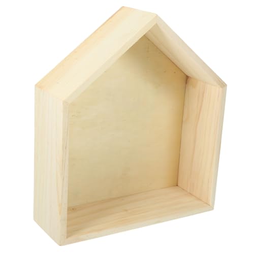 Holibanna Holzhaus-Form Wandregal Aus Holz Schwebendes Bücherregal Wanddekor-Rack Im Rustikalen Stil Für Wohnzimmer Schlafzimmer Küche von Holibanna