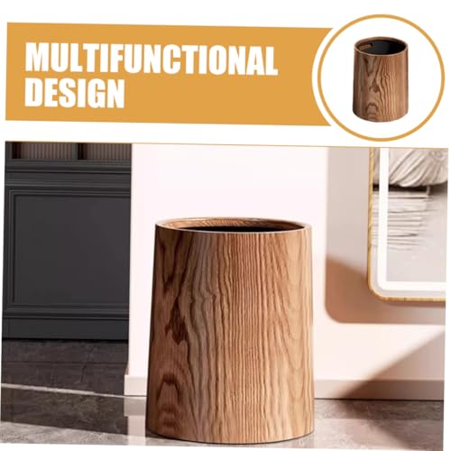 Holibanna Großer Runder Mülleimer mit Rustikaler Holzmaserung Abfallbehälter für Küche Wohnzimmer Schlafzimmer Stilvoller Papierkorb aus Leicht zu Reinigendem Material Harmonisches Design Holibanna Großer Runder Mülleimer mit Rustikaler Holzmaserung Abfallbehälter für Küche Wohnzimmer Schlafzimmer Stilvoller Papierkorb aus Leicht zu Reinigendem Material Harmonisches Design von Holibanna