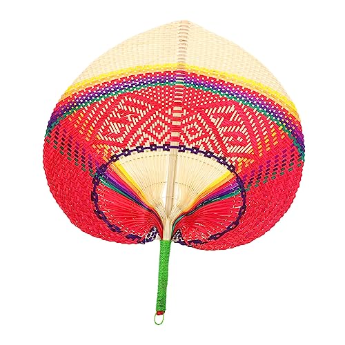 Holibanna Handgewebter Fächer Aus Bambus Gewebt Cooler Sommerlüfter Dekorativer Fächer in Pfirsichform Robust Und Leicht Für Sommer Partys Und Strand von Holibanna
