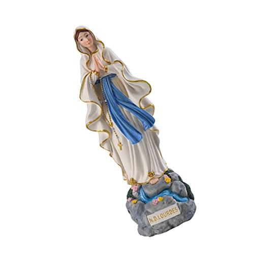 Holibanna Harzdekoration Segen Jungfrau Mary Figur Unsere Frau von Virgin Statue Mutter Mary Figur Katholische Religi?se Statue für Geschenke Weihnachten Altars Dekoration Katholizismus Madonna-Statue von Holibanna