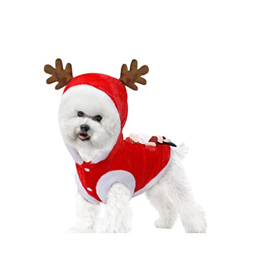 Holibanna Haustier Hund Katze Weihnachten Rentier kostüm Hund Winter Kleidung Weste Weihnachten kostüm S von Holibanna