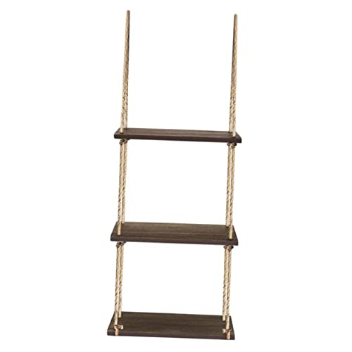 Holibanna Holz Wandregal Stufig Vintage Stil Wandmontiertes Hängeregal aus Kiefernholz für Wohnzimmer Schlafzimmer Bad Dekoratives Wandboard mit Hoher Tragkraft und Einfachem DIY Aufbau von Holibanna