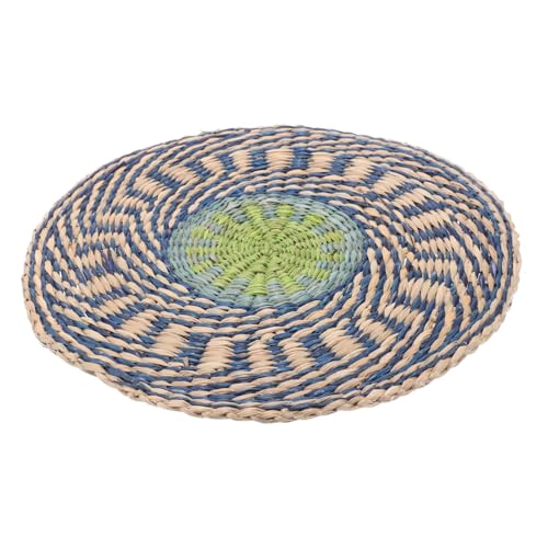 Holibanna Keramikmatte Aus Seegras Centro De Mesa De Comedor Rustikale Tischsets Kreis -Tipps Boho Outdoor-tischsets Für Terrassentisch Blaue Tischsets Tischset Aus Baumwolle Rattan Seetang von Holibanna