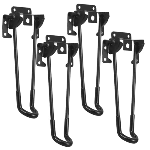 Holibanna Klappbare Metall Tischbeine Höhe Robuste Hairpin Füße aus Eisen Platzsparende Faltbare Möbelfüße mit Schrauben als Ersatz für Klapptische Büro und Küchentische von Holibanna