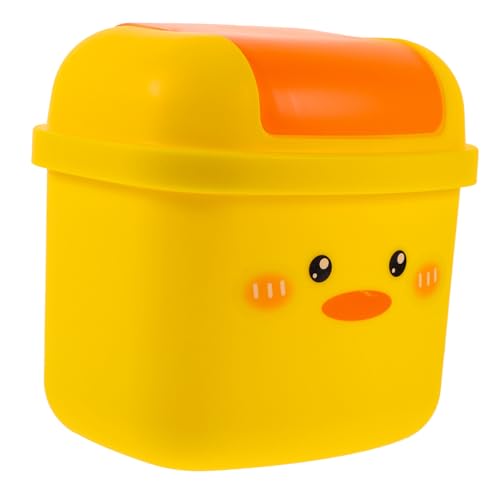 Holibanna Kompakter Desktop Abfalleimer Mini Müllbehälter mit Niedlichem Enten Design Vielseitiger Schreibtisch Mülleimer für Büro Zuhause Platzsparend und Einfach zu Reinigen von Holibanna
