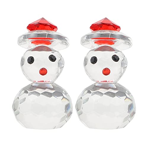 Holibanna 2st Schneemann Aus Kristall Schneemann Aus Facettiertem Kristall Strass-schneemann Kristall Briefbeschwerer Schneemannfigur Aus Glas Weihnachtsdeko Büro Kristall Engel Schreibtisch von Holibanna