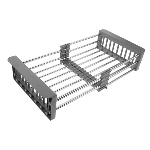 Holibanna Küchenablaufkorb aus Rostfreiem Edelstahl Erweiterbarer Spülbecken-organizer mit Selbstablaufendem Geschirrhalter Abtropfgestell für Spüle Abnehmbar und Leicht zu Reinigen Graues Holibanna Küchenablaufkorb aus Rostfreiem Edelstahl Erweiterbarer Spülbecken-organizer mit Selbstablaufendem Geschirrhalter Abtropfgestell für Spüle Abnehmbar und Leicht zu Reinigen Graues von Holibanna