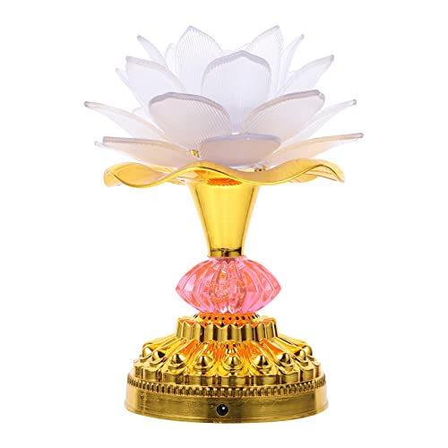 Holibanna LED-Lotuslampe Anbetungslampe Led- Kleine Lotus Laterne Blumen Nachttischlampe Buddhistische Saaldekoration Led- Lotus Led Lampe Schreibtisch Lampe Abs Bunte Lichter USB Lotuslampe von Holibanna