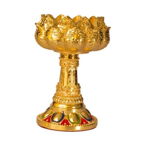 Holibanna Lotusförmiger Goldener Sterne Butterlampenhalter Buddhistisches Kunsthandwerk Leichter Tragbarer Kerzenständer für Tempel Haus und Opferdekoration Holibanna Lotusförmiger Goldener Sterne Butterlampenhalter Buddhistisches Kunsthandwerk Leichter Tragbarer Kerzenständer für Tempel Haus und Opferdekoration von Holibanna