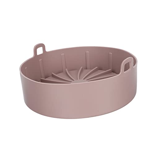 Holibanna Luftfritteuse Silikon Backform Wiederverwendbarer Hitzebeständiger Topf für Heißluftfritteuse Braun für Gleichmäßiges und Schnelles Kochen Einfach zu Reinigen von Holibanna