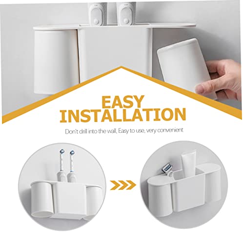 Holibanna Magnetischer Zahnbürstenhalter Wandmontage Platzsparend mit Abnehmbarem Zahnputzbecher und Ablage Weiß Bpa Frei Einfach zu Reinigen Bohren für Badezimmer Holibanna Magnetischer Zahnbürstenhalter Wandmontage Platzsparend mit Abnehmbarem Zahnputzbecher und Ablage Weiß Bpa Frei Einfach zu Reinigen Bohren für Badezimmer von Holibanna