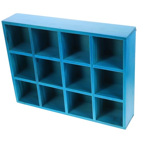 Holibanna 1stück Wandregal Mit Fächern Aus Holz Im Mediterranen Stil Vintage Wanddisplay Für Sammlerstücke Figuren Und Dekoration Für Wohnzimmer Büro Und Flur von Holibanna