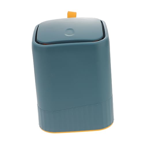 Holibanna Mini Schreibtisch Mülleimer Praktischer Kleiner Abfalleimer für Büro Schlafzimmer Bad Platzsparender Niedlicher Mülleimer Blau für Aufgeräumtes Zuhause von Holibanna