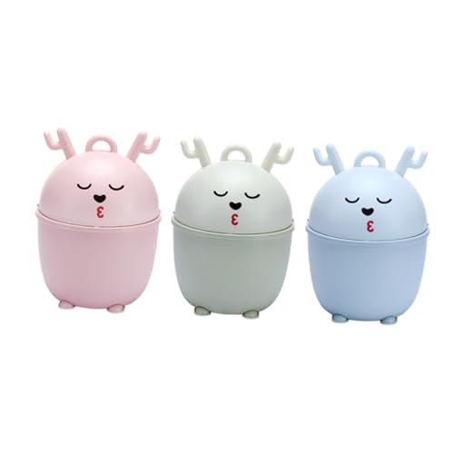 Holibanna Mini Tischmülleimer mit Deckel Niedlicher Deer design Desktop Trash Can aus Umweltfreundlichem Kunststoff Kompakt und Vielseitig für Büro Zuhause Auto für Kleine Abfälle von Holibanna